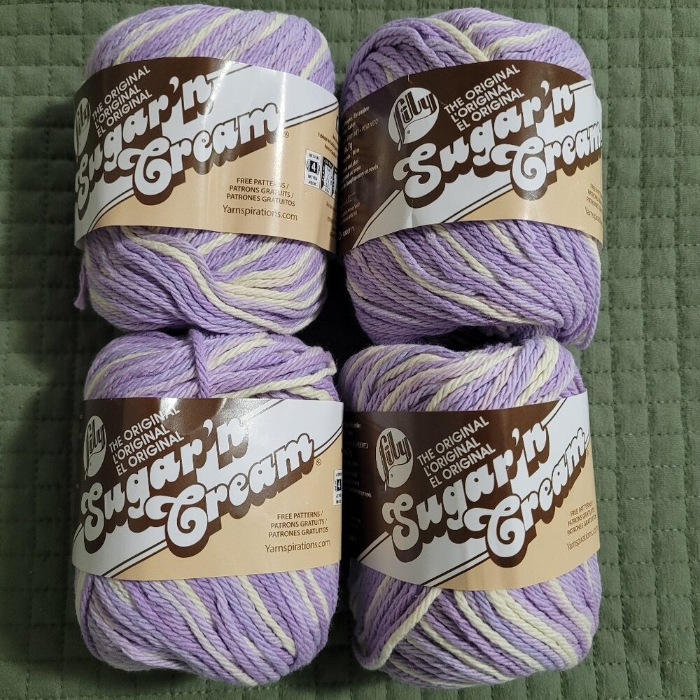 4 Skeins of Lily Sugar 'n Cream 100% Cotton Yarn - Spring Swirl